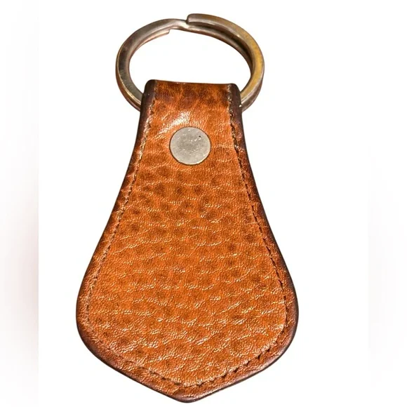 Vintage Dooney & Bourke Tan Leather Key Fob with Brass Duck Emblem - Picture 4 of 9